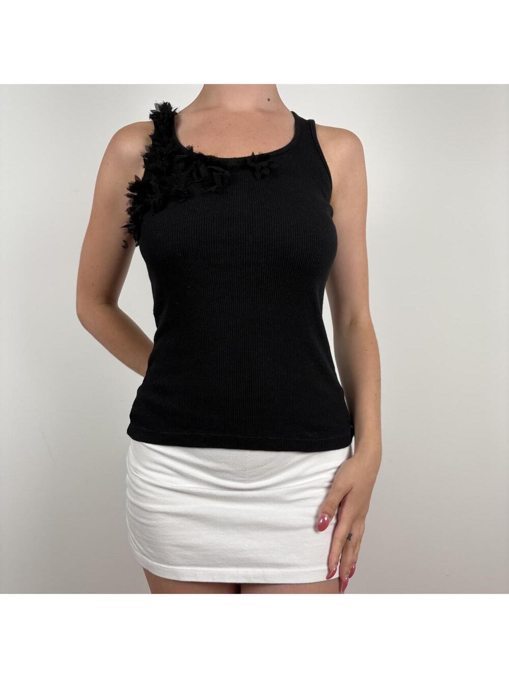 Women's Black Floral Tank